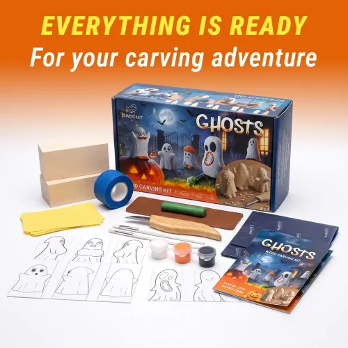 BeaverCraft Ghosts Complete Carving Kit for Beginners Kids and Adults