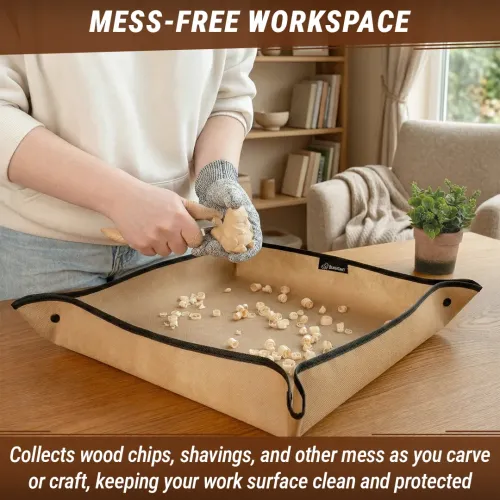 BeaverCraft Hobby Work Mat - Wood Chip Catcher for Carvings and Craft
