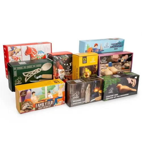 Set of 9 BeaverCraft Wood Carving Kits - Gift Set 