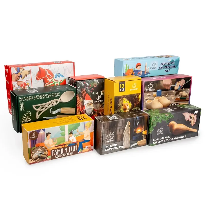 Set of 9 BeaverCraft Wood Carving Kits - Gift Set  Cyclaire Knives and Tools