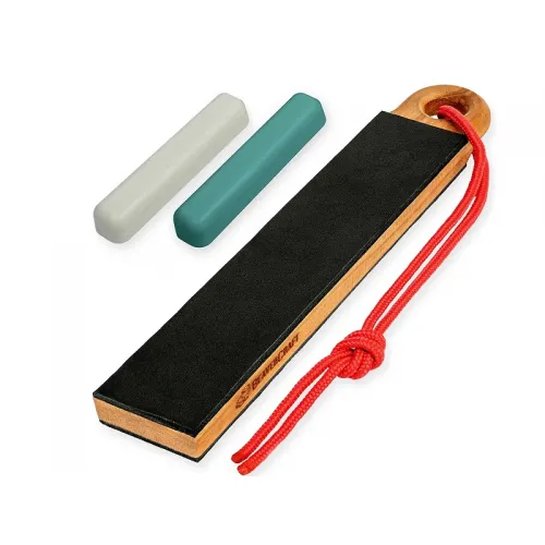 BeaverCraft LS9P2 Pocket Dual Sided Leather Paddle Strop with 2 Compunds