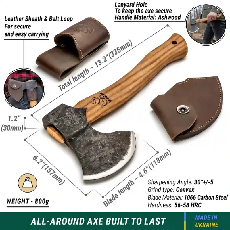 BeaverCraft AX3 Woodcraft Bushcraft Splitting Axe Cyclaire Knives and Tools
