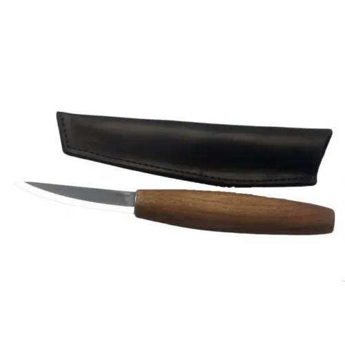 Beavercraft C4X Deluxe Whittling Solyd Knife Walnut Handle Leather Sheath