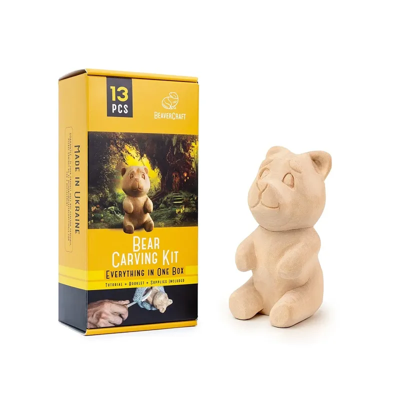 Beavercraft DIY05 Bear Wood Carving Kit Cyclaire Knives and Tools