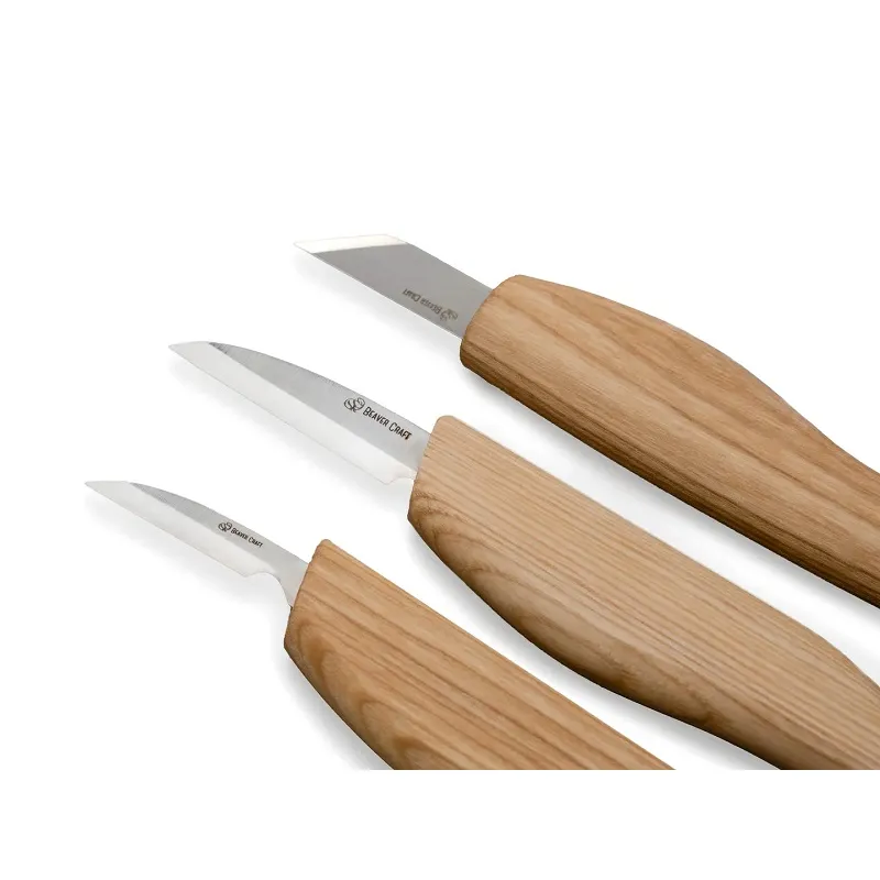 BeaverCraft S12 - 3 Piece Starter Wood Carving Knife Set Cyclaire Knives and Tools