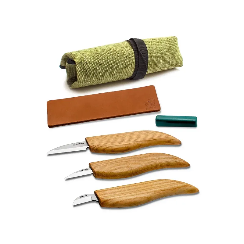 BeaverCraft S15 - 6 Piece Starter Chip and Whittling Wood Carving Knife Set Cyclaire Knives and Tools