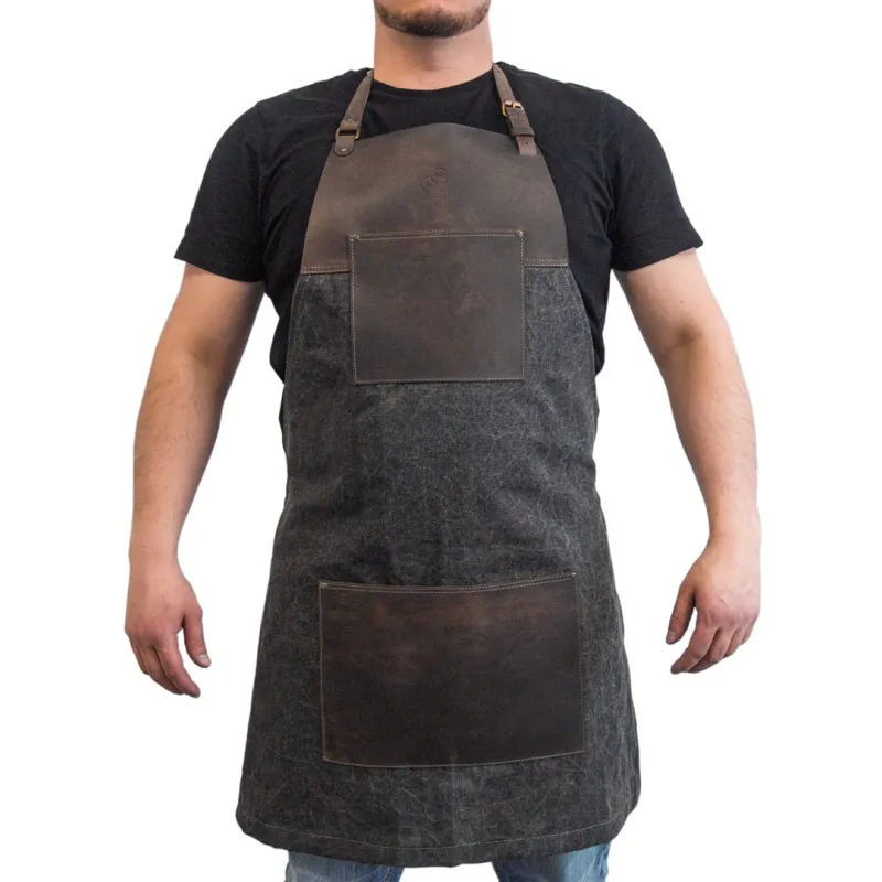 Beavercraft AP4 Brown Canvas with Leather Whittling Apron Cyclaire Knives and Tools