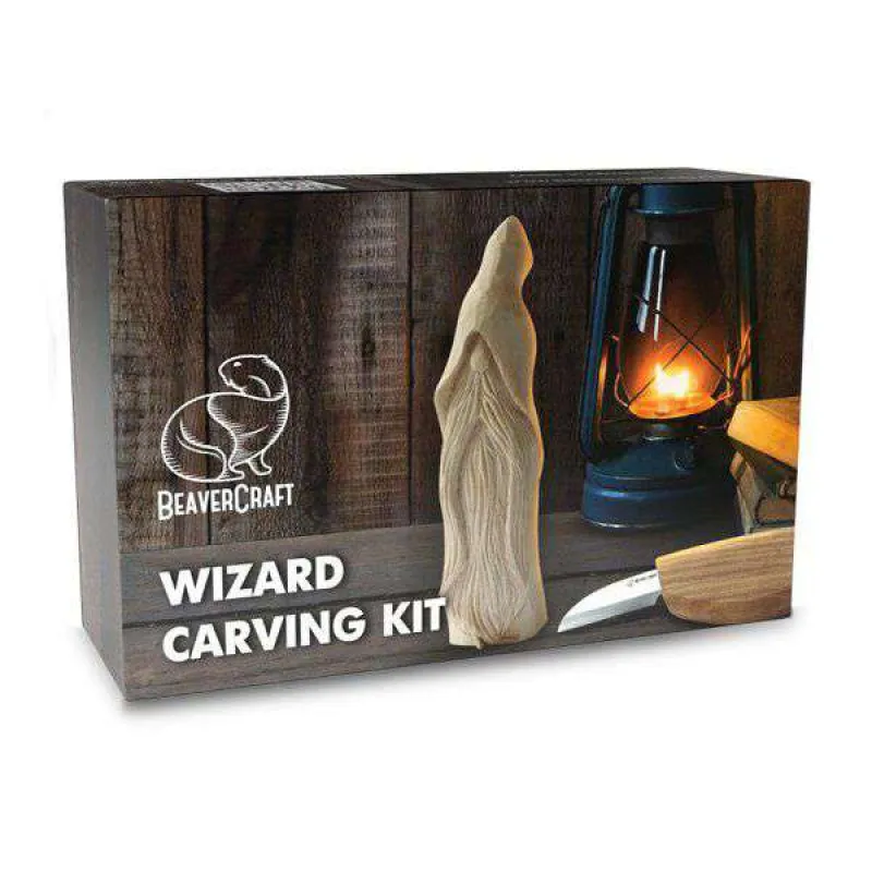 BeaverCraft DIY03 Wizard Carving Kit - Complete Starter Whittling Kit Cyclaire Knives and Tools