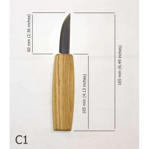 BeaverCraft C1 Small Whittling Wood Carving Knife - 2.36" Carbon Steel Blade Ash Handle