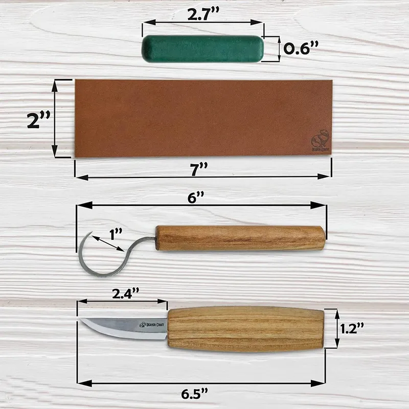 BeaverCraft S01 - 4 Piece Spoon Wood Carving Tool Set Cyclaire Knives and Tools